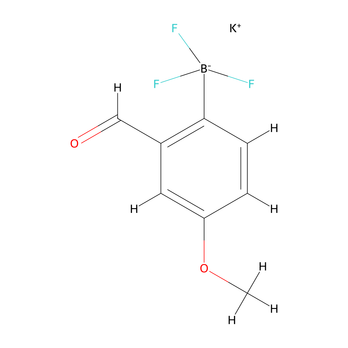 Potassium trifluoro(2-formyl-4-methoxyphenyl)boranuide molecular structure, CAS 1393683-76-5