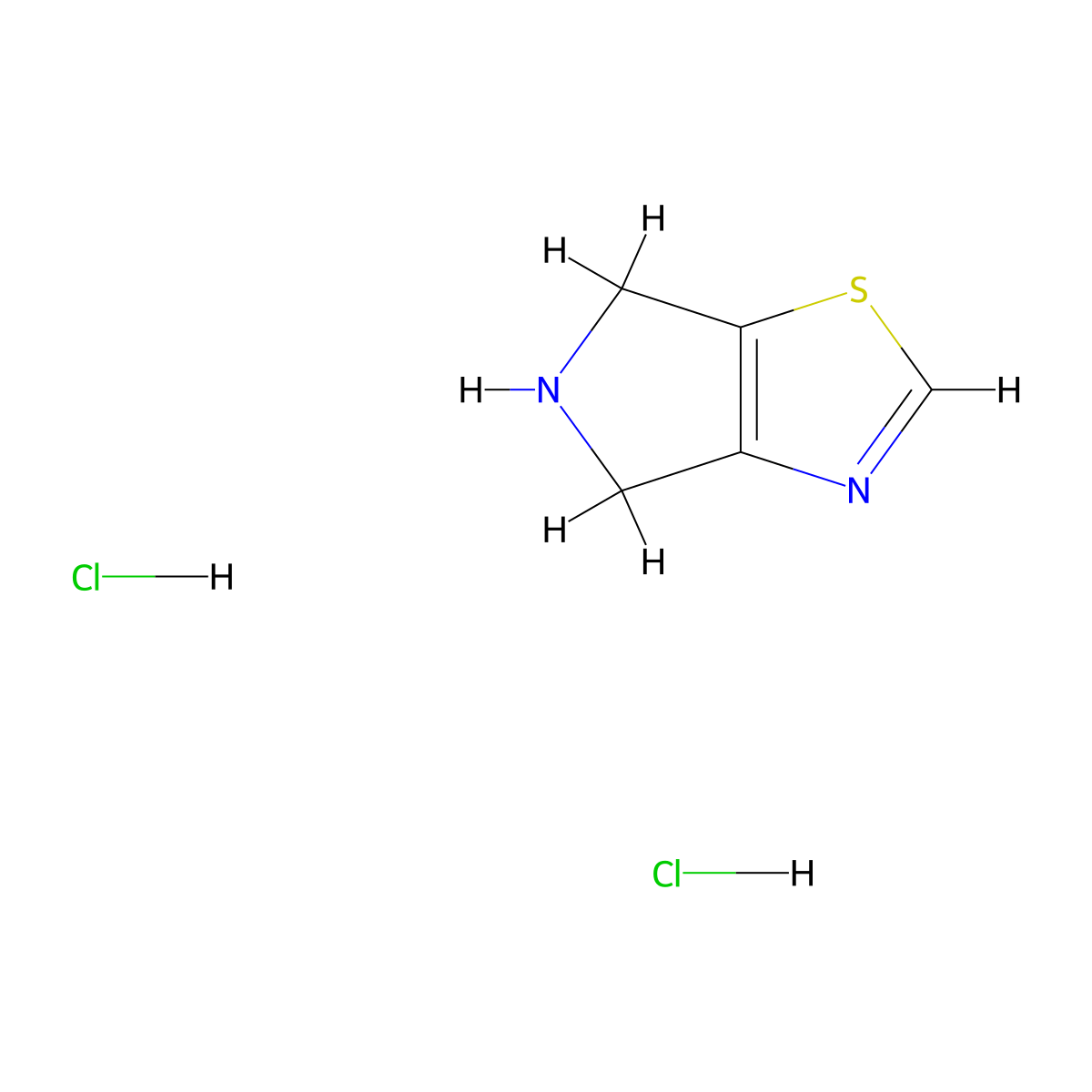 4H,5H,6H-pyrrolo[3,4-d][1,3]thiazole dihydrochloride molecular structure, CAS 1393686-96-8