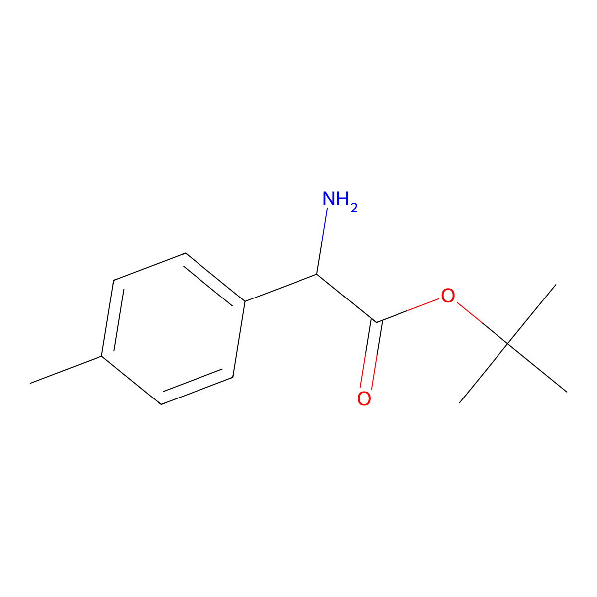 Tert-butyl 2-amino-2-(4-methylphenyl)acetate molecular structure, CAS 1393687-31-4
