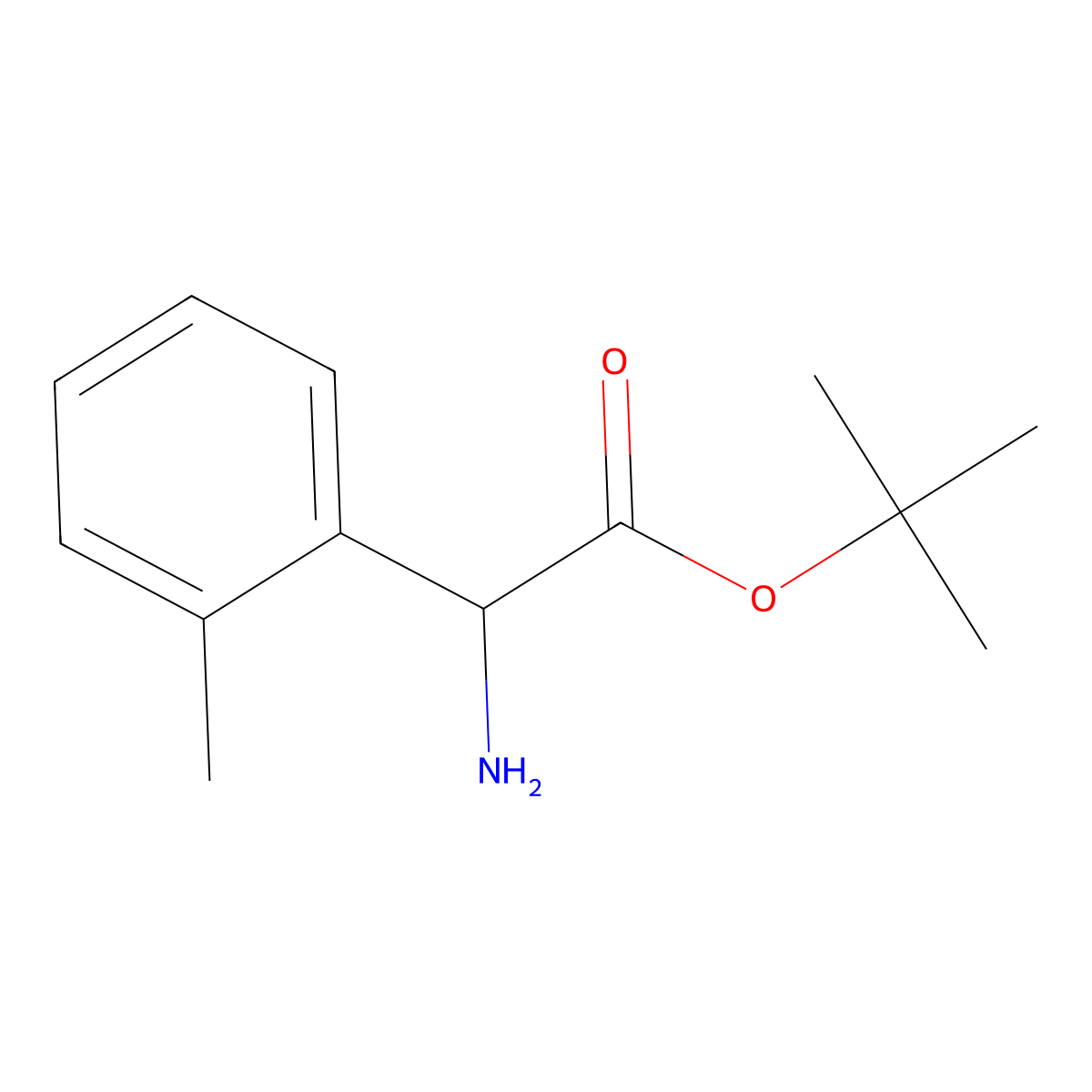 Tert-butyl 2-amino-2-(2-methylphenyl)acetate molecular structure, CAS 1393687-32-5