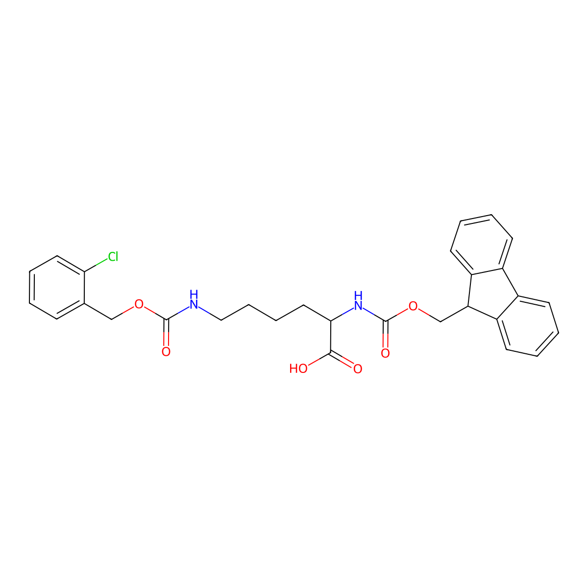 Fmoc-D-Lys(2-Cl-Z)-OH molecular structure, CAS 1393687-43-8
