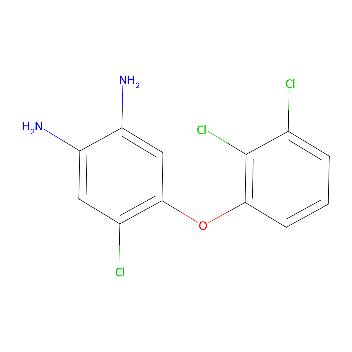 4-Chloro-5-(2,3-dichlorophenoxy)benzene-1,2-diamine molecular structure, CAS 139369-42-9