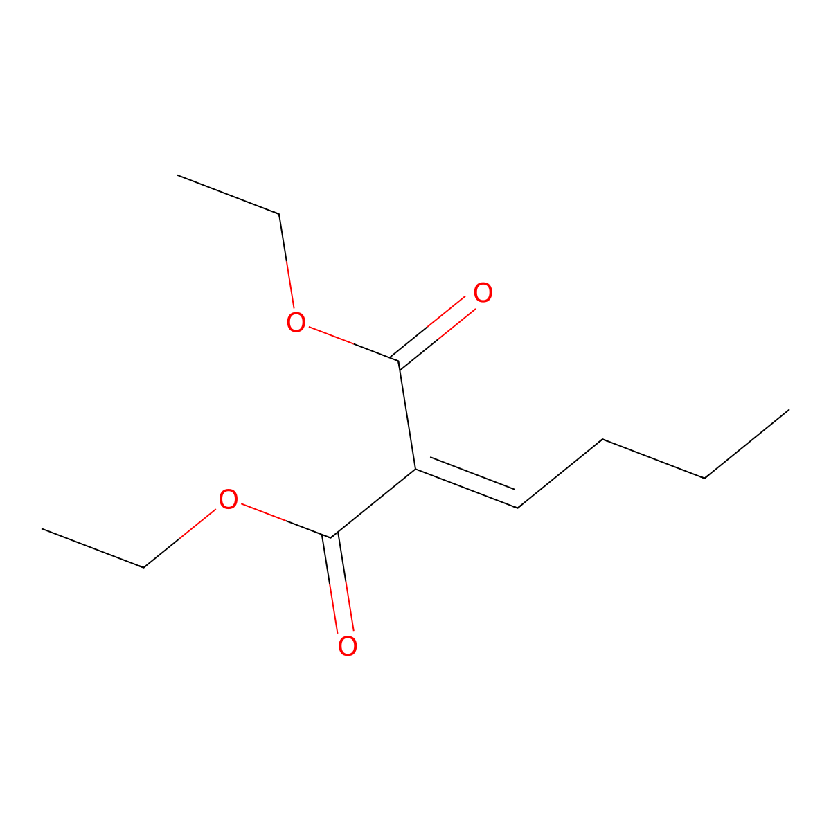 Diethyl butylidenepropanedioate molecular structure, CAS 13937-11-6