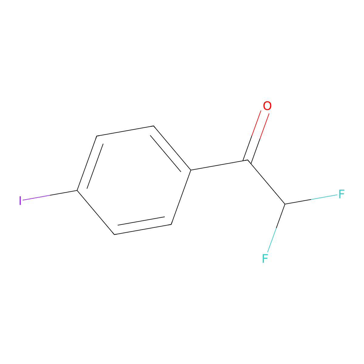 2,2-Difluoro-1-(4-iodophenyl)ethan-1-one molecular structure, CAS 1393712-43-0