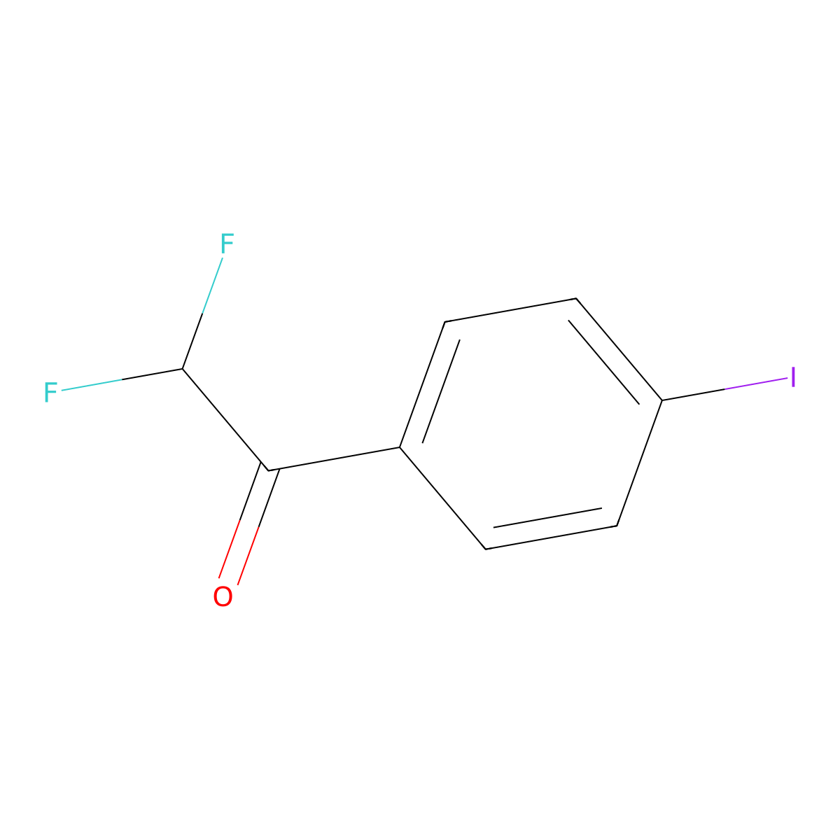 2,2-Difluoro-1-(4-iodophenyl)ethan-1-one molecular structure, CAS 1393712-43-0
