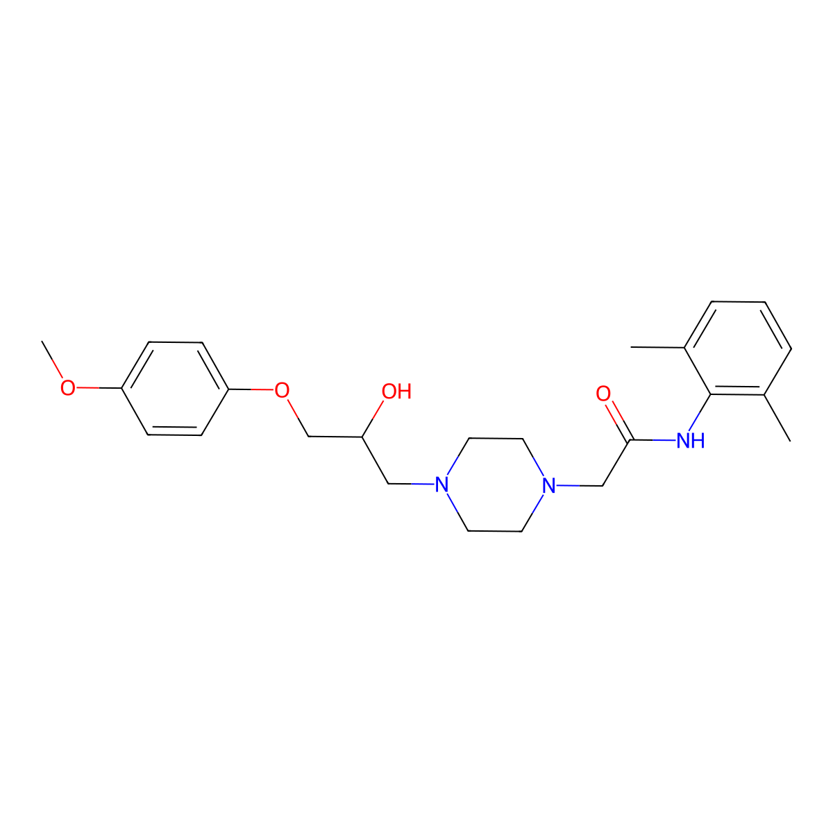 p-Ranolazine molecular structure, CAS 1393717-45-7