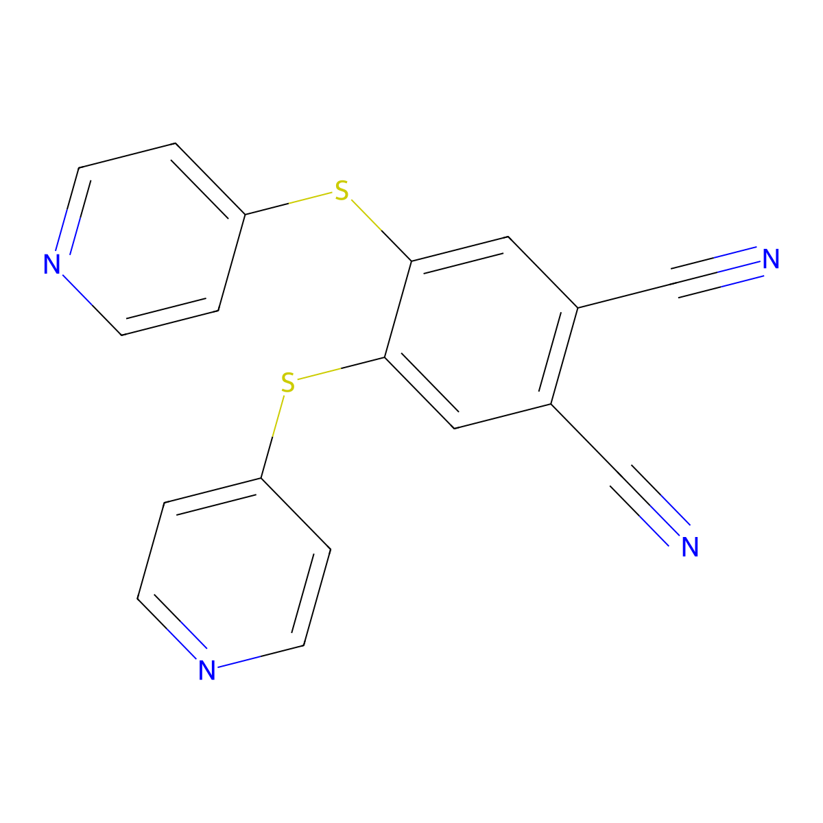 4,5-Bis(pyridin-4-ylsulfanyl)benzene-1,2-dicarbonitrile molecular structure, CAS 1393719-36-2