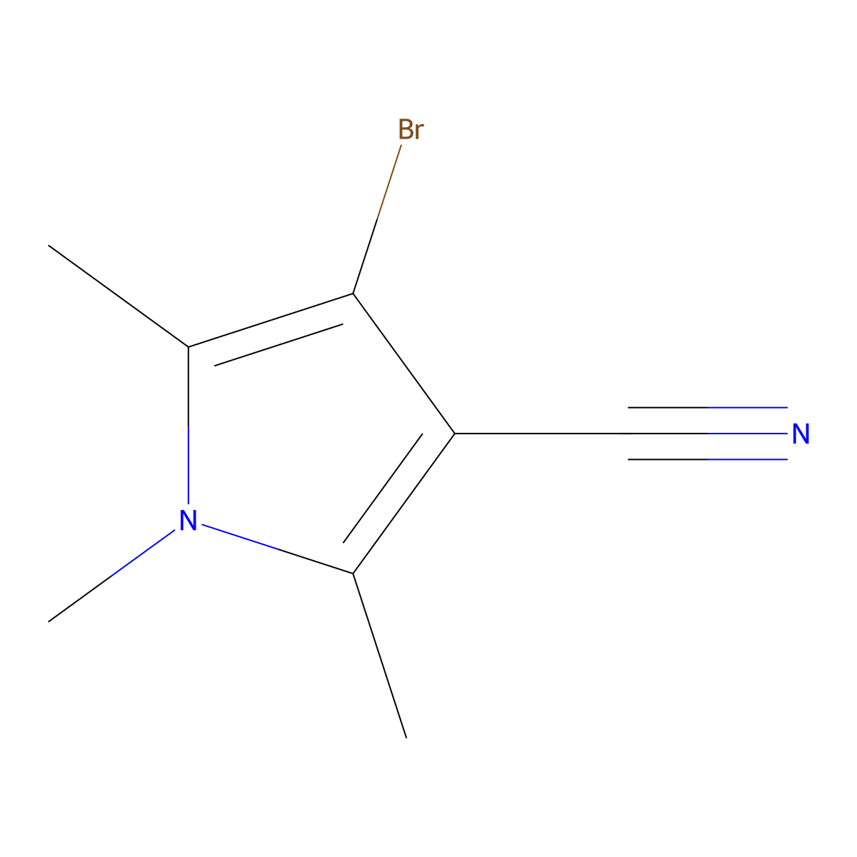 4-bromo-1,2,5-trimethyl-1H-pyrrole-3-carbonitrile molecular structure, CAS 1393728-46-5