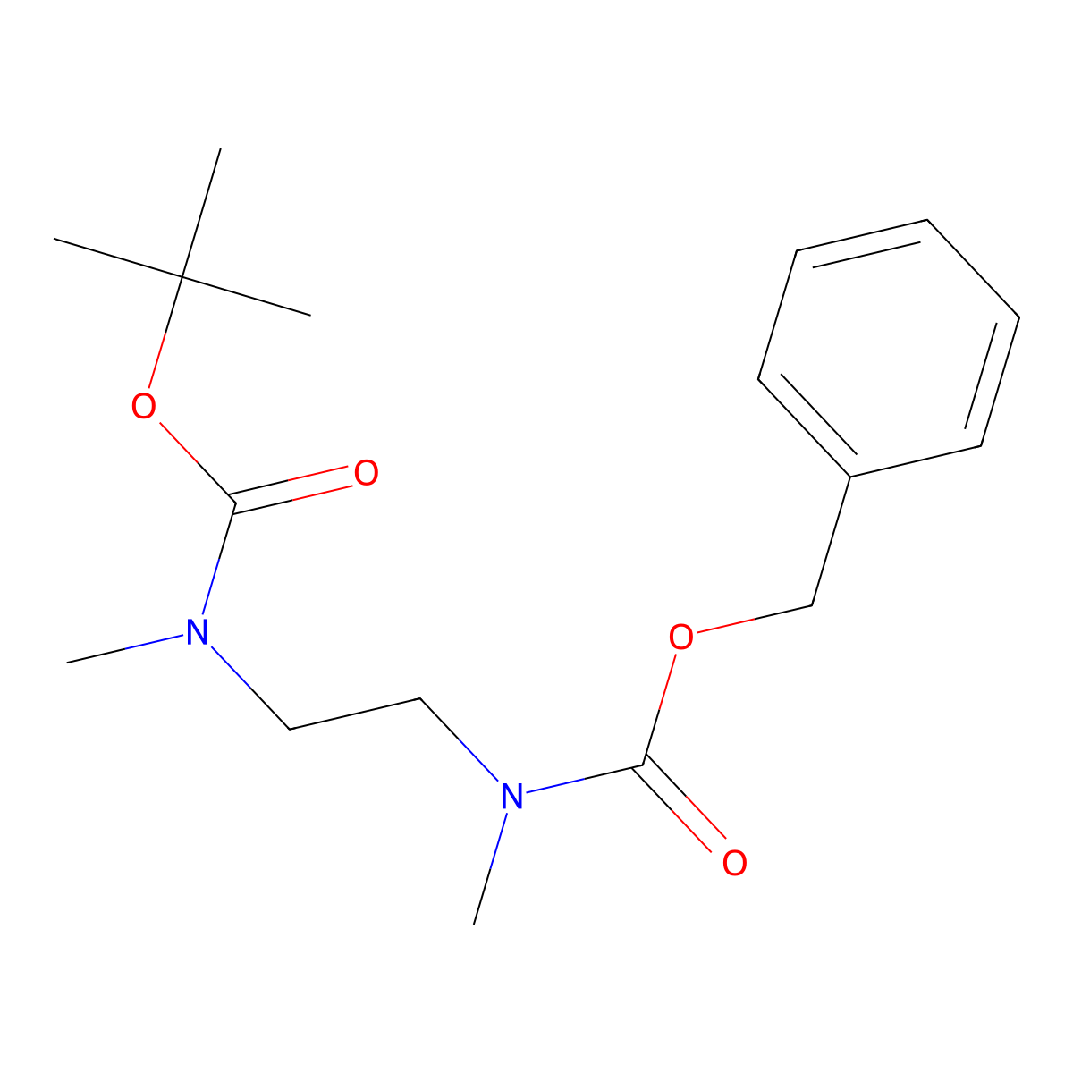 Tert-butyl N-(2-{[(benzyloxy)carbonyl](methyl)aminoethyl)-N-methylcarbamate molecular structure, CAS 1393747-21-1