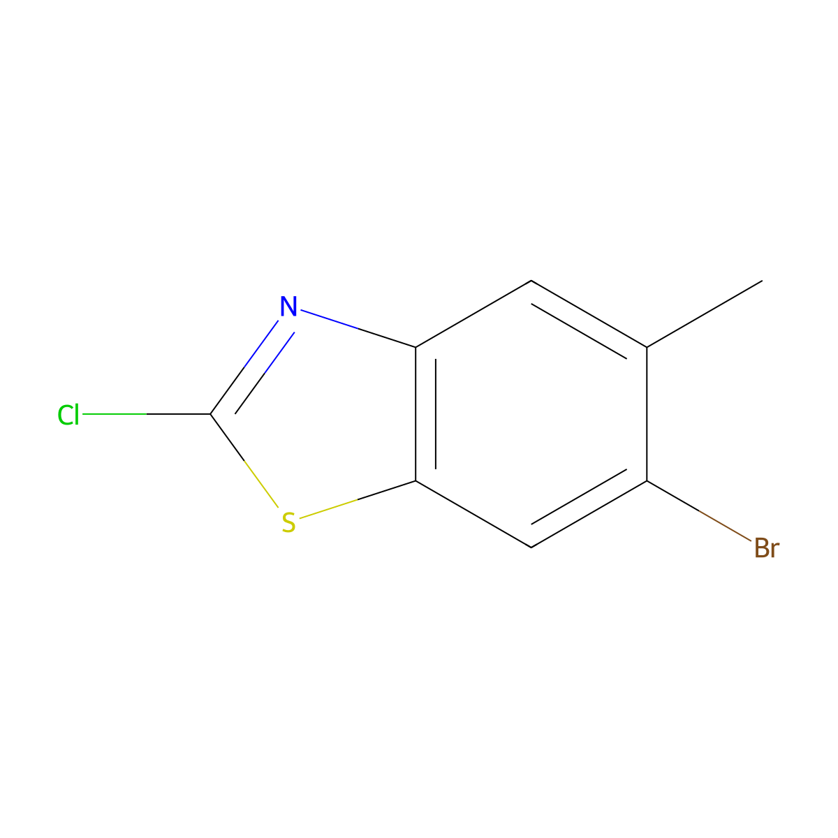 6-Bromo-2-chloro-5-methyl-1,3-benzothiazole molecular structure, CAS 1393751-56-8