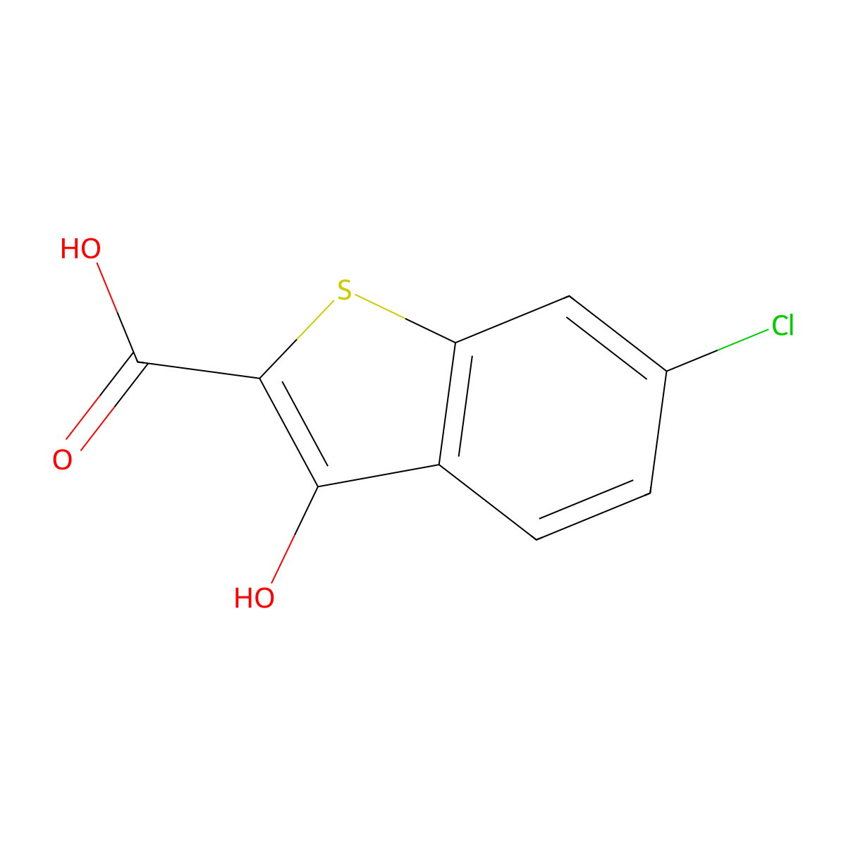 6-Chloro-3-hydroxybenzo(b)thiophene-2-carboxylic acid molecular structure, CAS 1393803-55-8