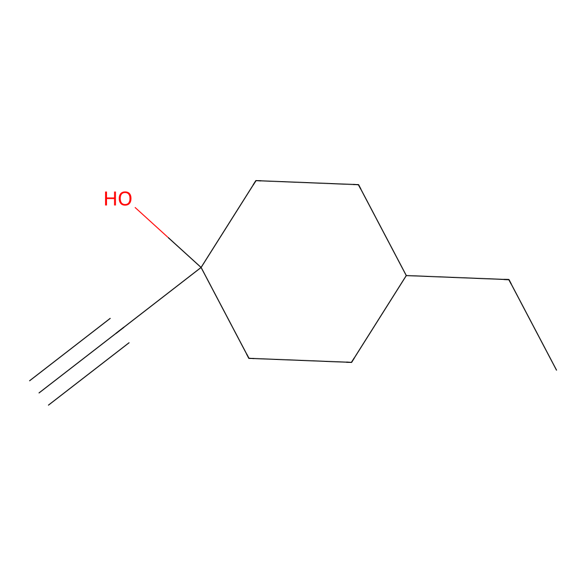 4-Ethyl-1-ethynylcyclohexan-1-ol molecular structure, CAS 1393805-69-0