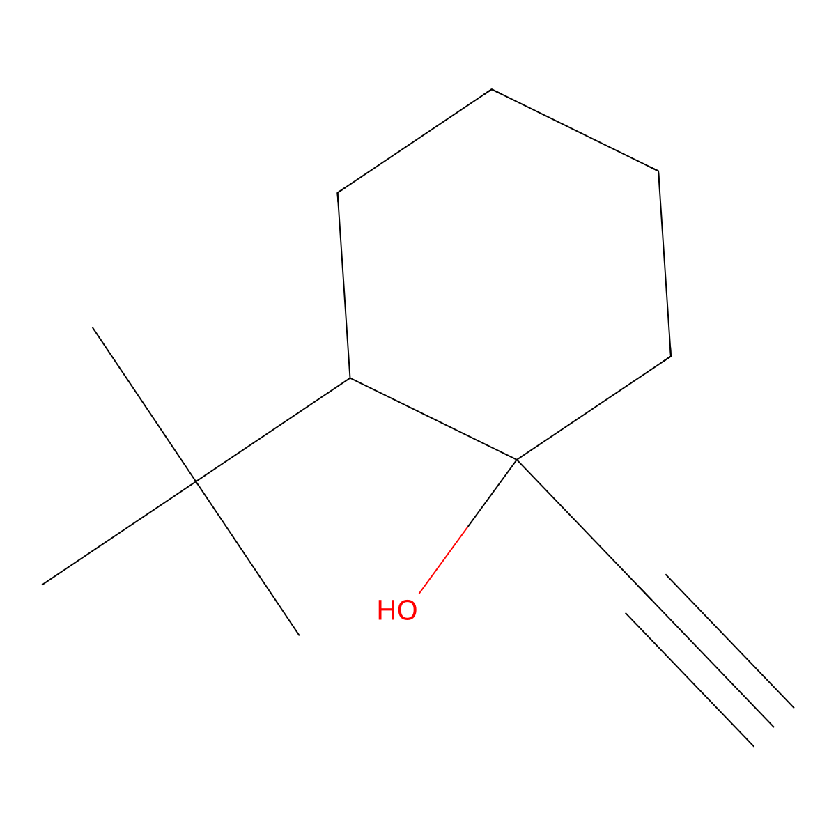 2-Tert-butyl-1-ethynylcyclohexan-1-OL molecular structure, CAS 1393807-33-4