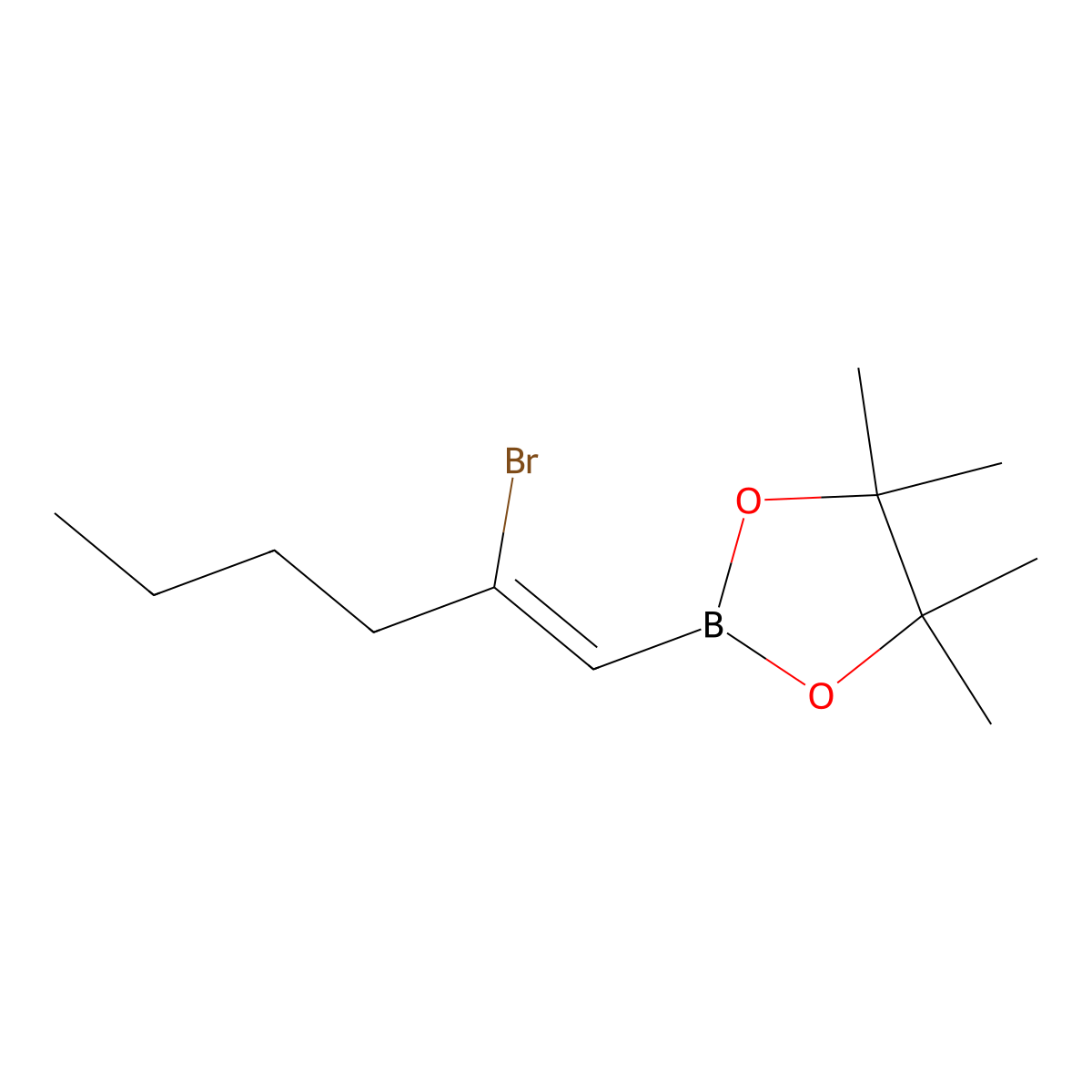 (Z)-2-(2-Bromohex-1-en-1-yl)-4,4,5,5-tetramethyl-1,3,2-dioxaborolane molecular structure, CAS 1393817-82-7