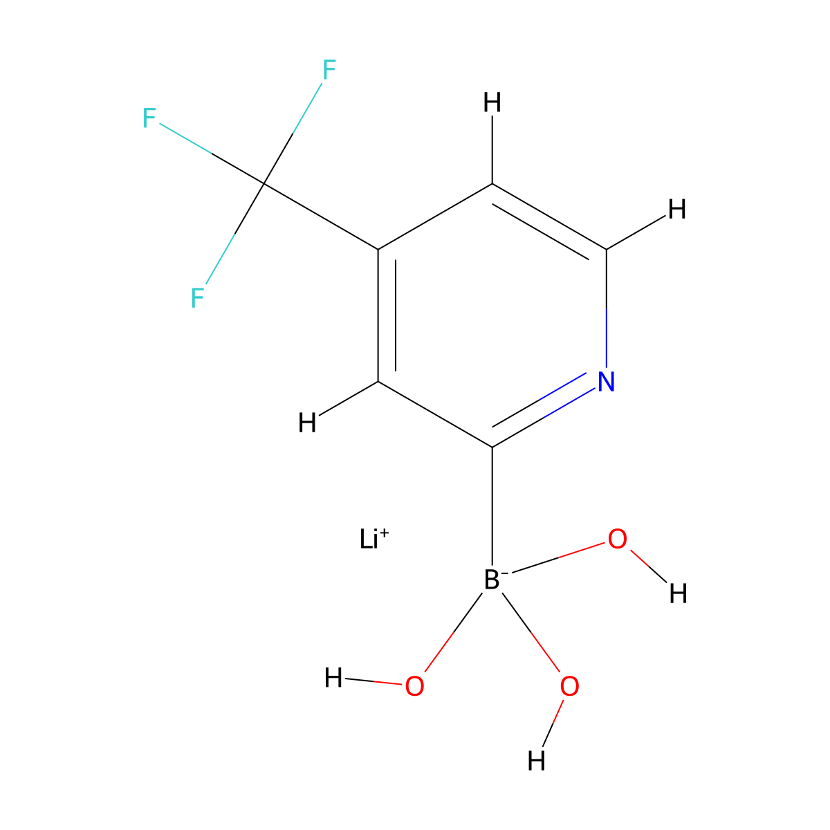 Lithium trihydroxy(4-(trifluoromethyl)pyridin-2-yl)borate molecular structure, CAS 1393822-85-9