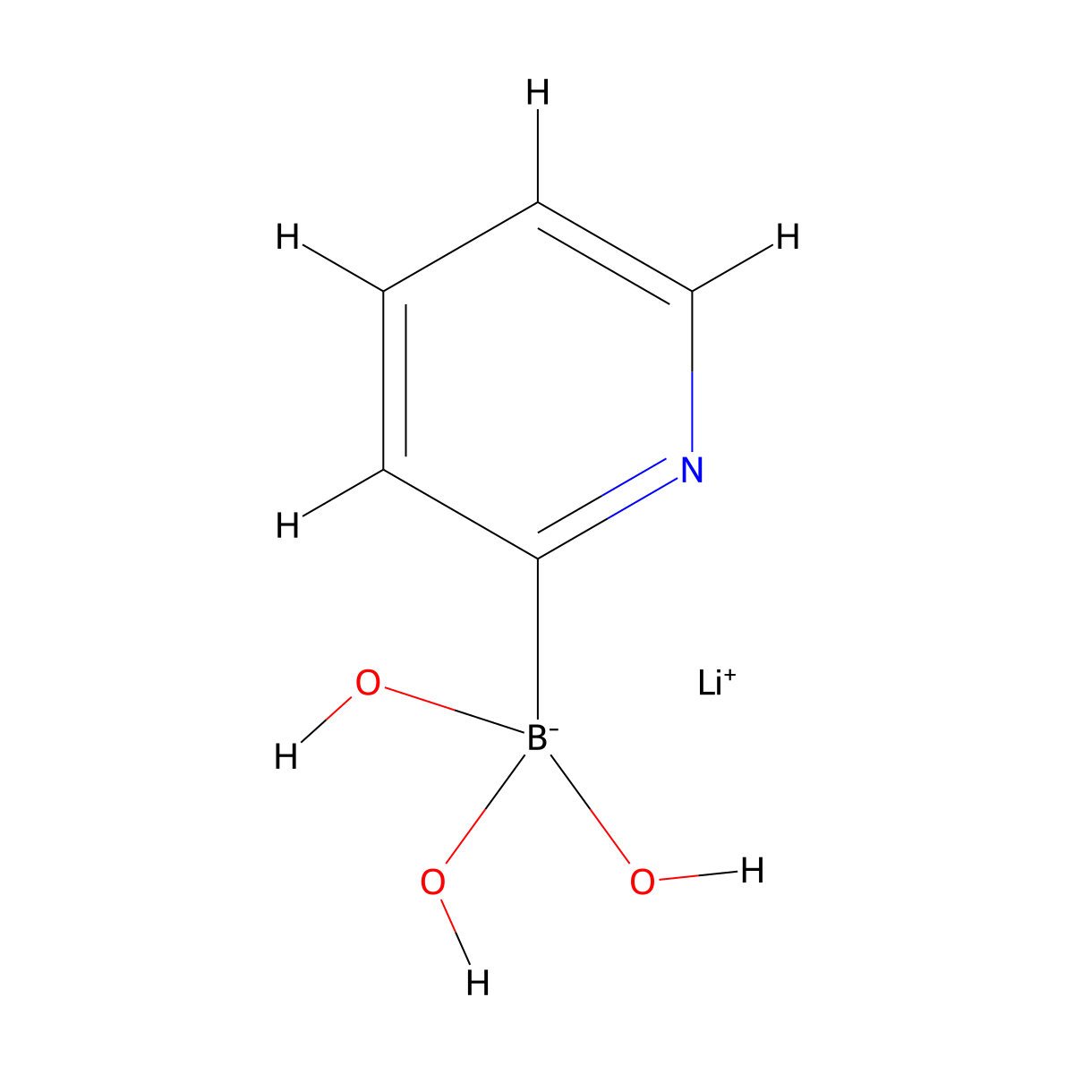 Lithium(1+) trihydroxy(pyridin-2-yl)boranuide molecular structure, CAS 1393822-96-2