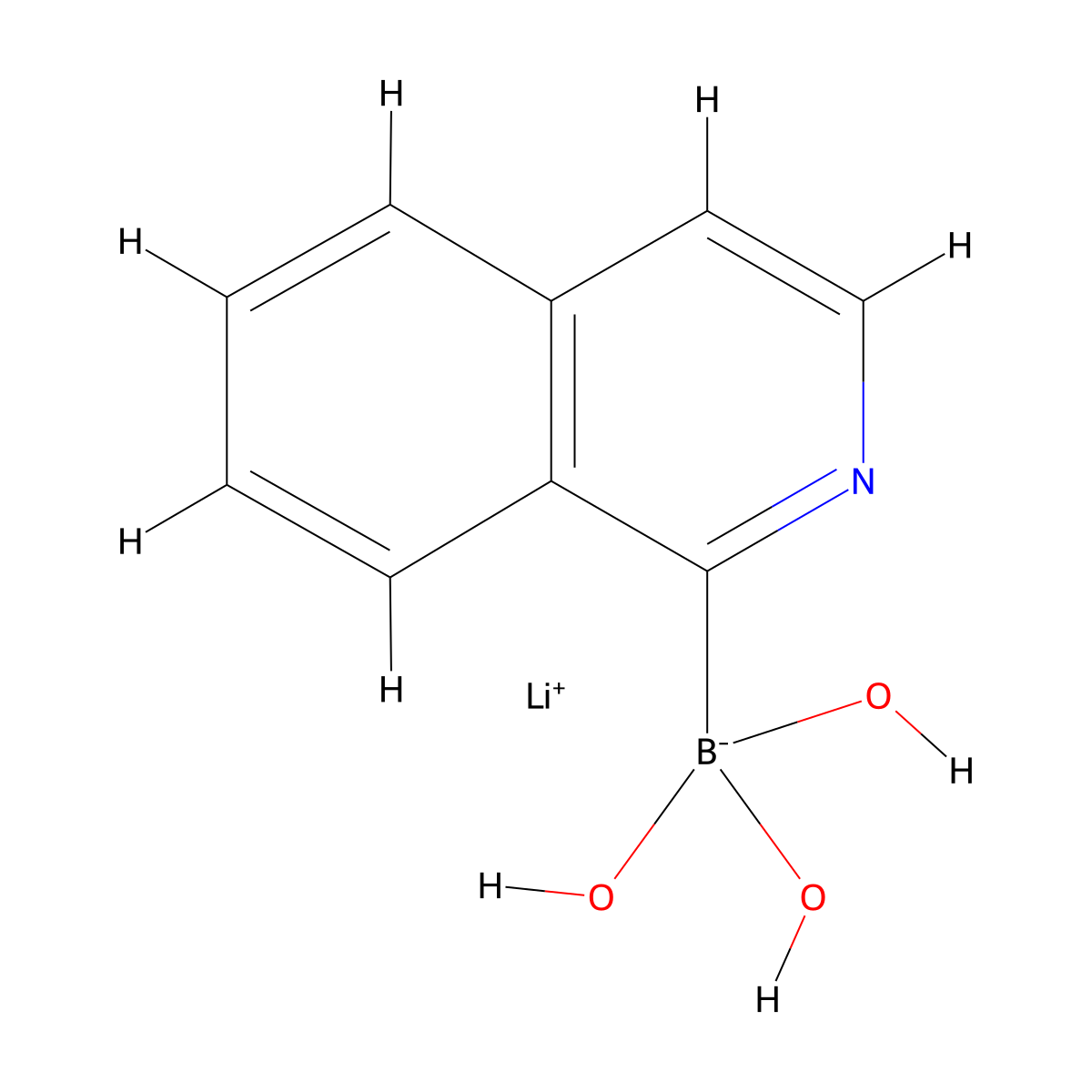 Lithium (isoquinolin-1-yl)trihydroxyborate molecular structure, CAS 1393823-03-4
