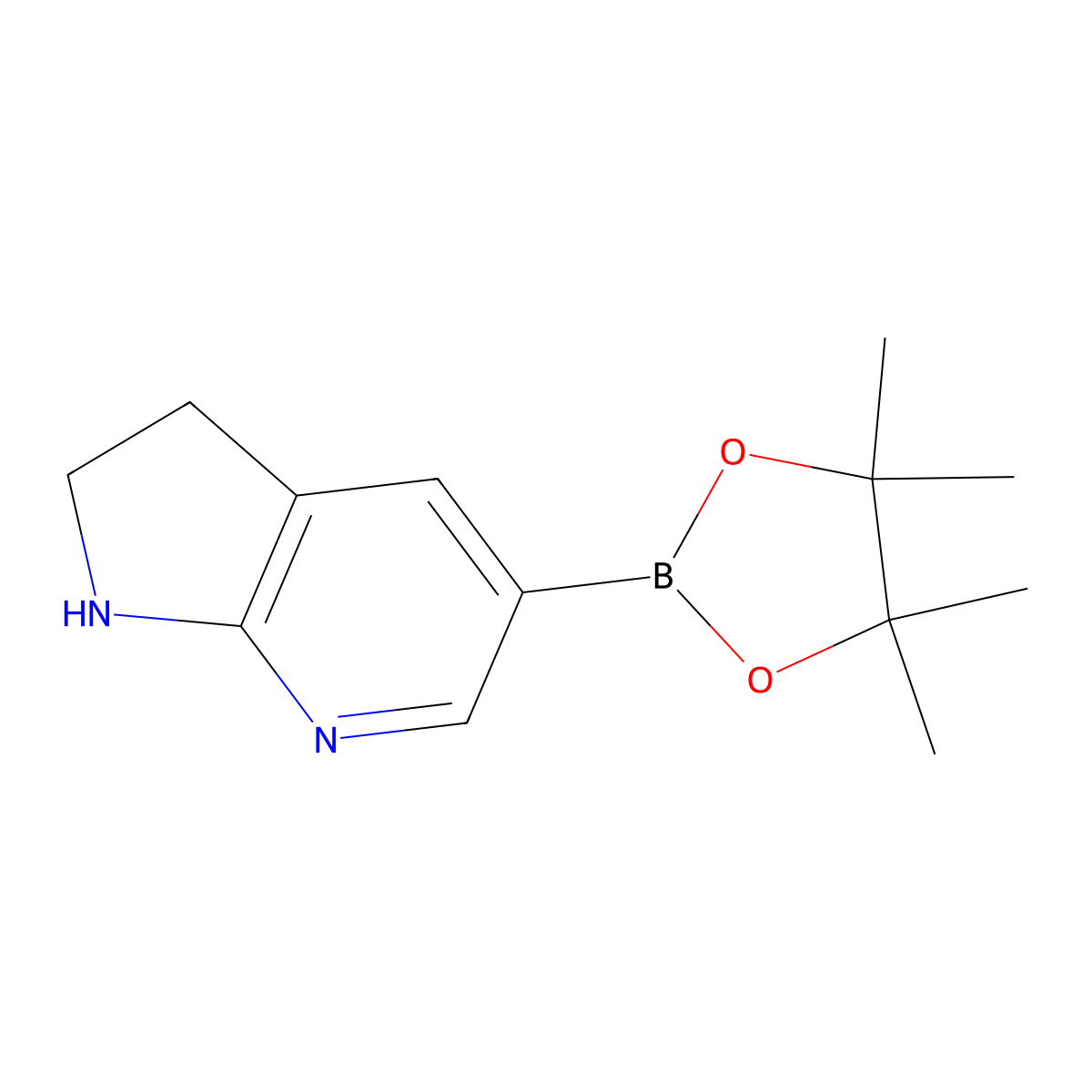 5-(4,4,5,5-Tetramethyl-1,3,2-dioxaborolan-2-YL)-2,3-dihydro-1H-pyrrolo[2,3-B]pyridine molecular structure, CAS 1393824-35-5