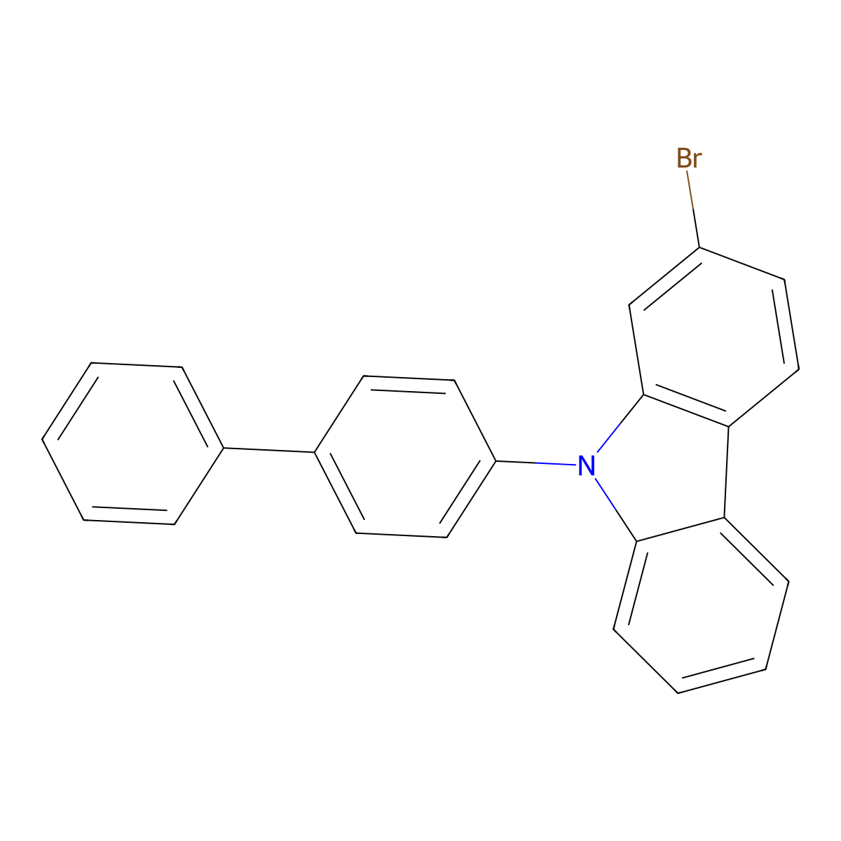 9-(4-Biphenylyl)-2-bromocarbazole molecular structure, CAS 1393835-87-4