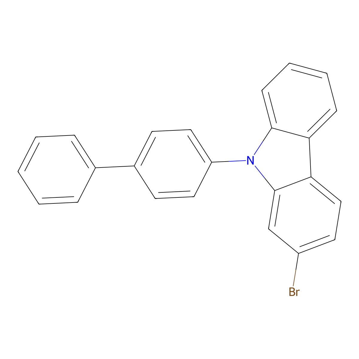 9-(4-Biphenylyl)-2-bromocarbazole molecular structure, CAS 1393835-87-4