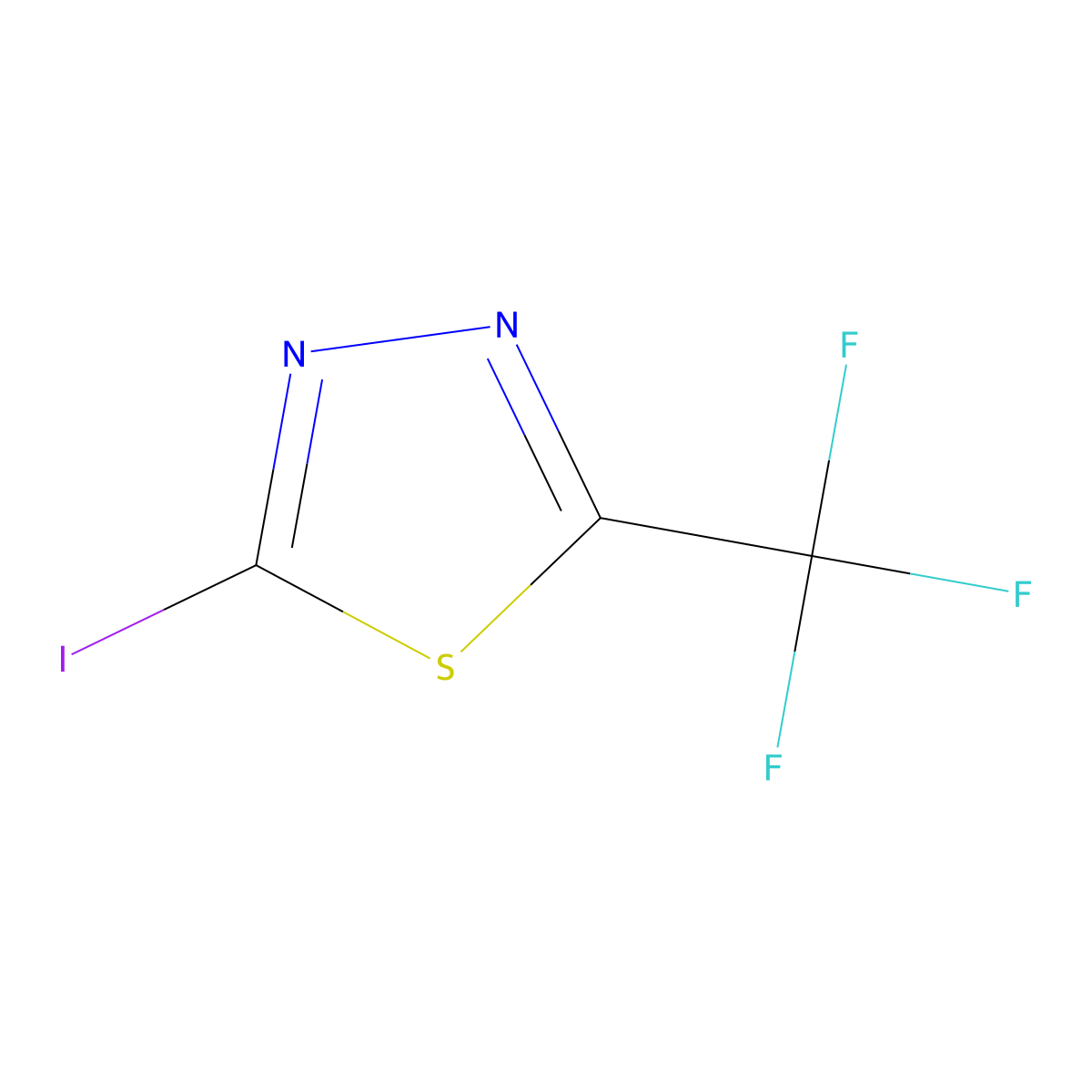 2-Iodo-5-(trifluoromethyl)-1,3,4-thiadiazole molecular structure, CAS 1393843-44-1
