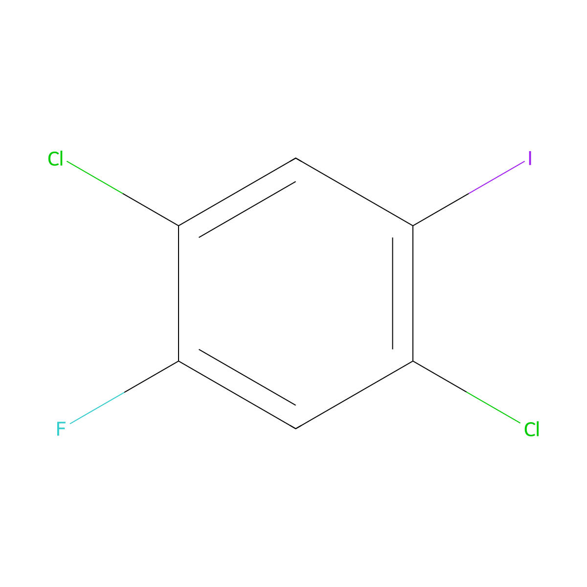 1,4-Dichloro-2-fluoro-5-iodobenzene molecular structure, CAS 1393843-49-6