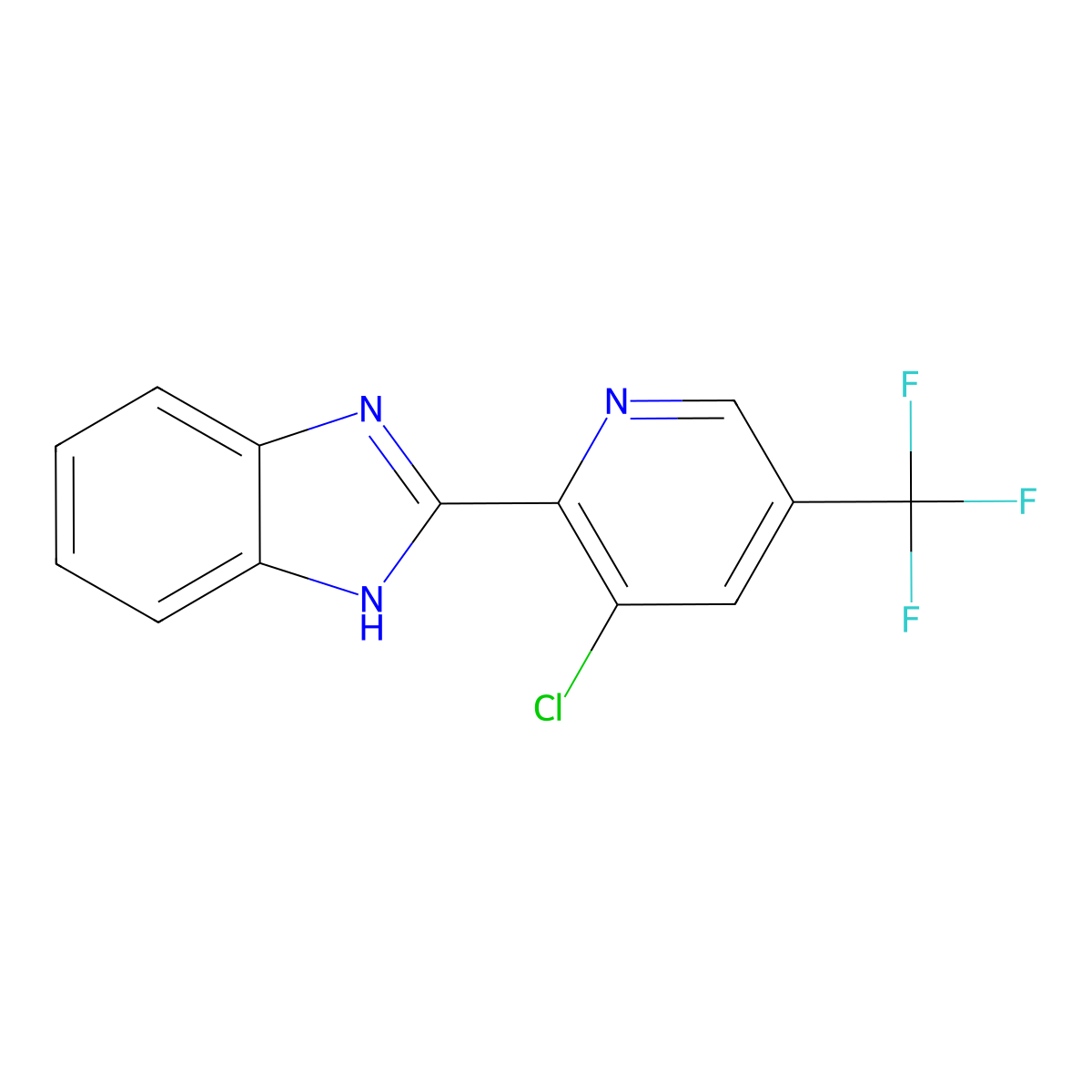 2-(3-chloro-5-(trifluoromethyl)pyridin-2-yl)-1H-1,3-benzodiazole molecular structure, CAS 1393845-65-2