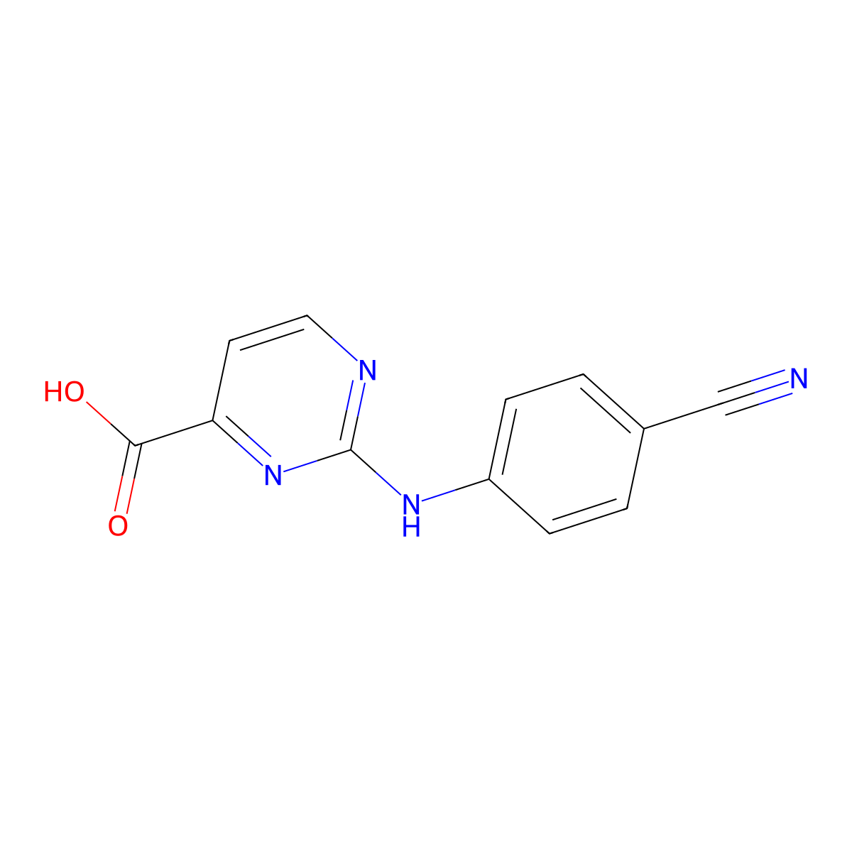 2-[(4-Cyanophenyl)amino]pyrimidine-4-carboxylic acid molecular structure, CAS 1393845-75-4