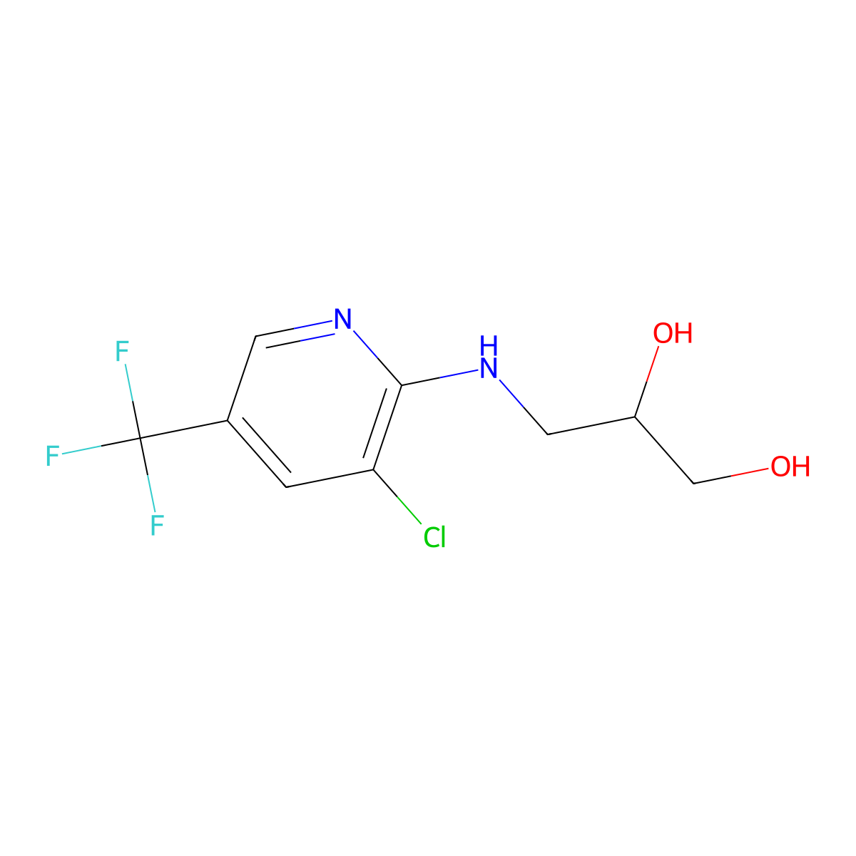 3-((3-Chloro-5-(trifluoromethyl)pyridin-2-yl)amino)propane-1,2-diol molecular structure, CAS 1393845-79-8