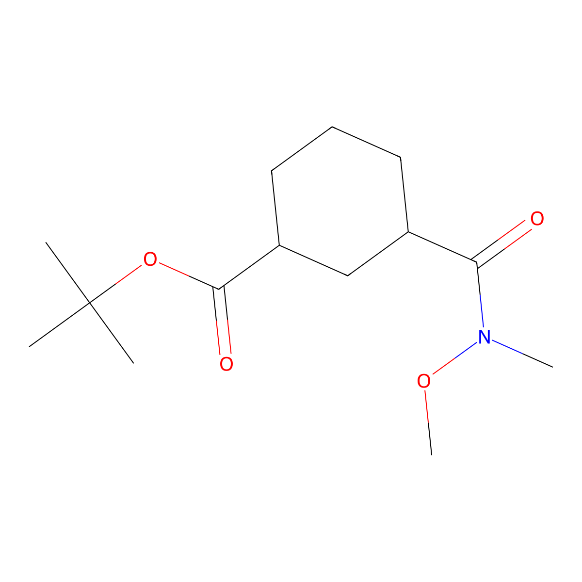 Tert-butyl 3-(methoxy(methyl)carbamoyl)cyclohexane-1-carboxylate molecular structure, CAS 1393845-80-1