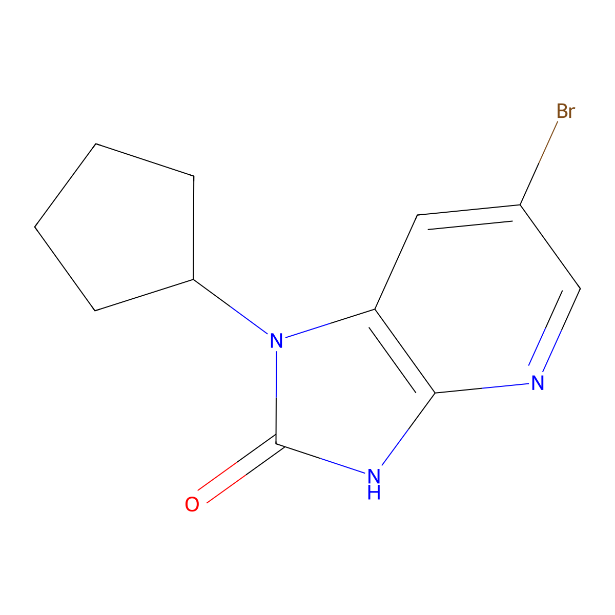 6-bromo-1-cyclopentyl-1H,2H,3H-imidazo[4,5-b]pyridin-2-one molecular structure, CAS 1393845-82-3