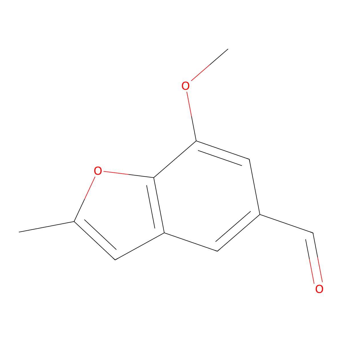 7-Methoxy-2-methyl-1-benzofuran-5-carbaldehyde molecular structure, CAS 139386-35-9