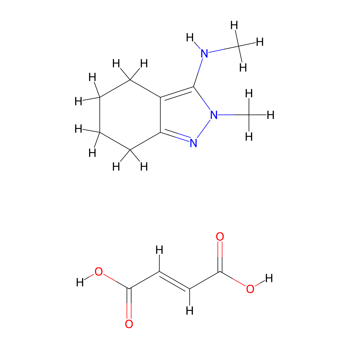 (2E)-but-2-enedioic acid; N,2-dimethyl-4,5,6,7-tetrahydro-2H-indazol-3-amine molecular structure, CAS 1393879-15-6