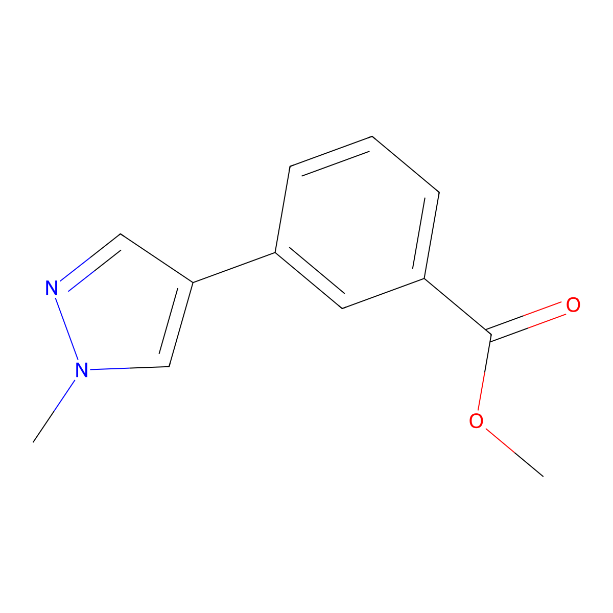 Methyl 3-(1-methyl-1H-pyrazol-4-yl)benzoate molecular structure, CAS 1393879-96-3