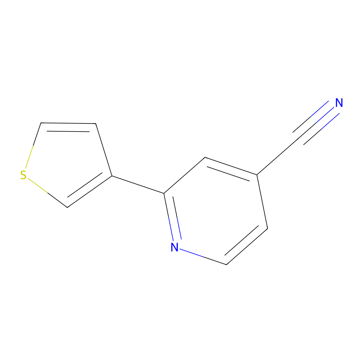 2-(Thiophen-3-yl)pyridine-4-carbonitrile molecular structure, CAS 1393879-98-5
