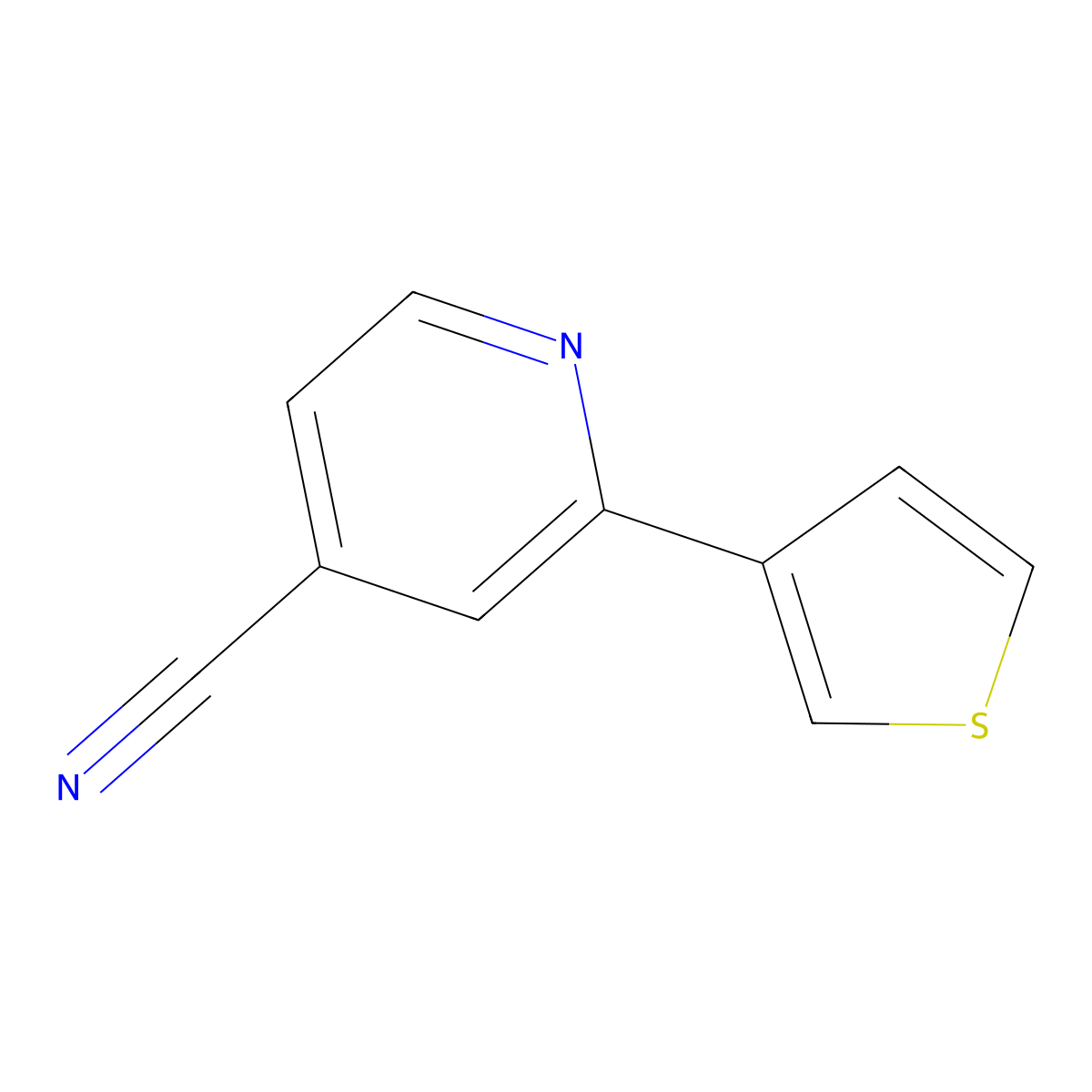 2-(Thiophen-3-yl)pyridine-4-carbonitrile molecular structure, CAS 1393879-98-5