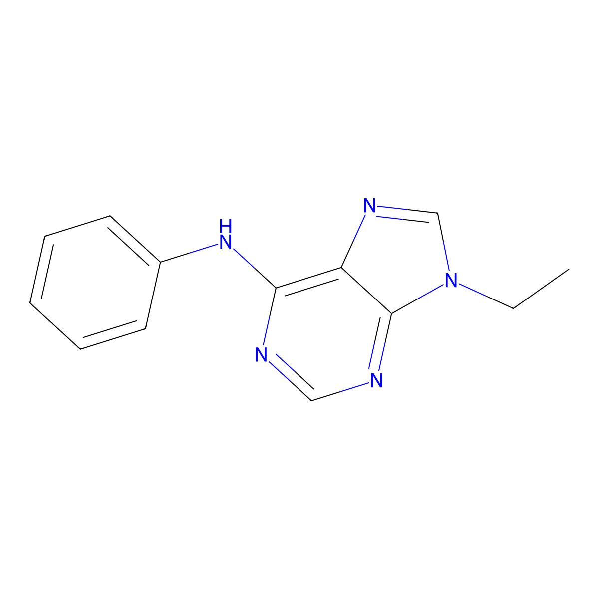 9-ethyl-N-phenyl-9H-purin-6-amine molecular structure, CAS 1393886-18-4