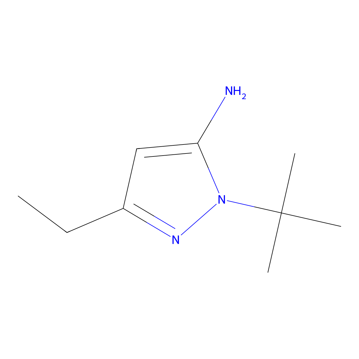 1-(tert-Butyl)-3-ethyl-1H-pyrazol-5-amine molecular structure, CAS 1393891-80-9