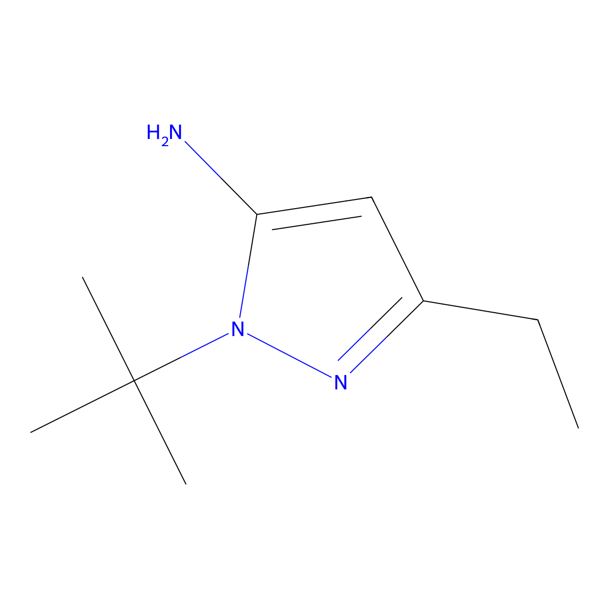 1-(tert-Butyl)-3-ethyl-1H-pyrazol-5-amine molecular structure, CAS 1393891-80-9