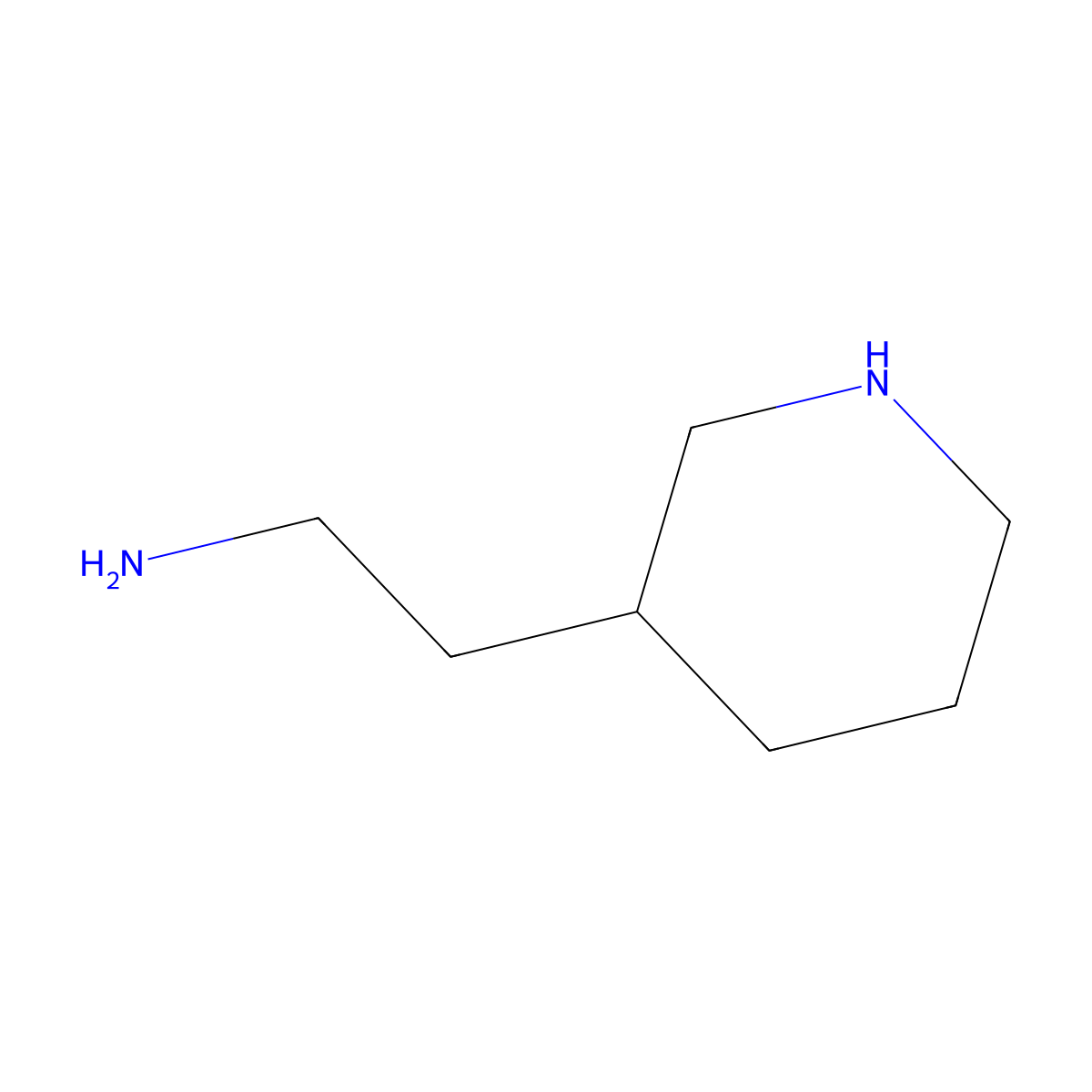 2-[(3R)-piperidin-3-yl]ethan-1-amine molecular structure, CAS 1393897-36-3