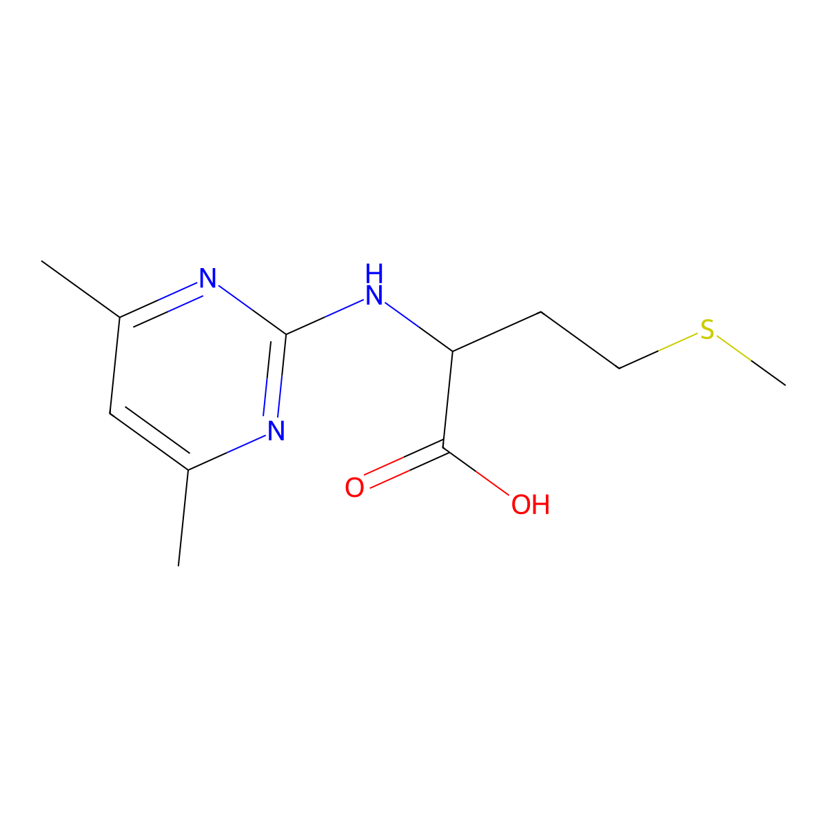 N-(4,6-dimethylpyrimidin-2-yl)methionine molecular structure, CAS 1393898-32-2