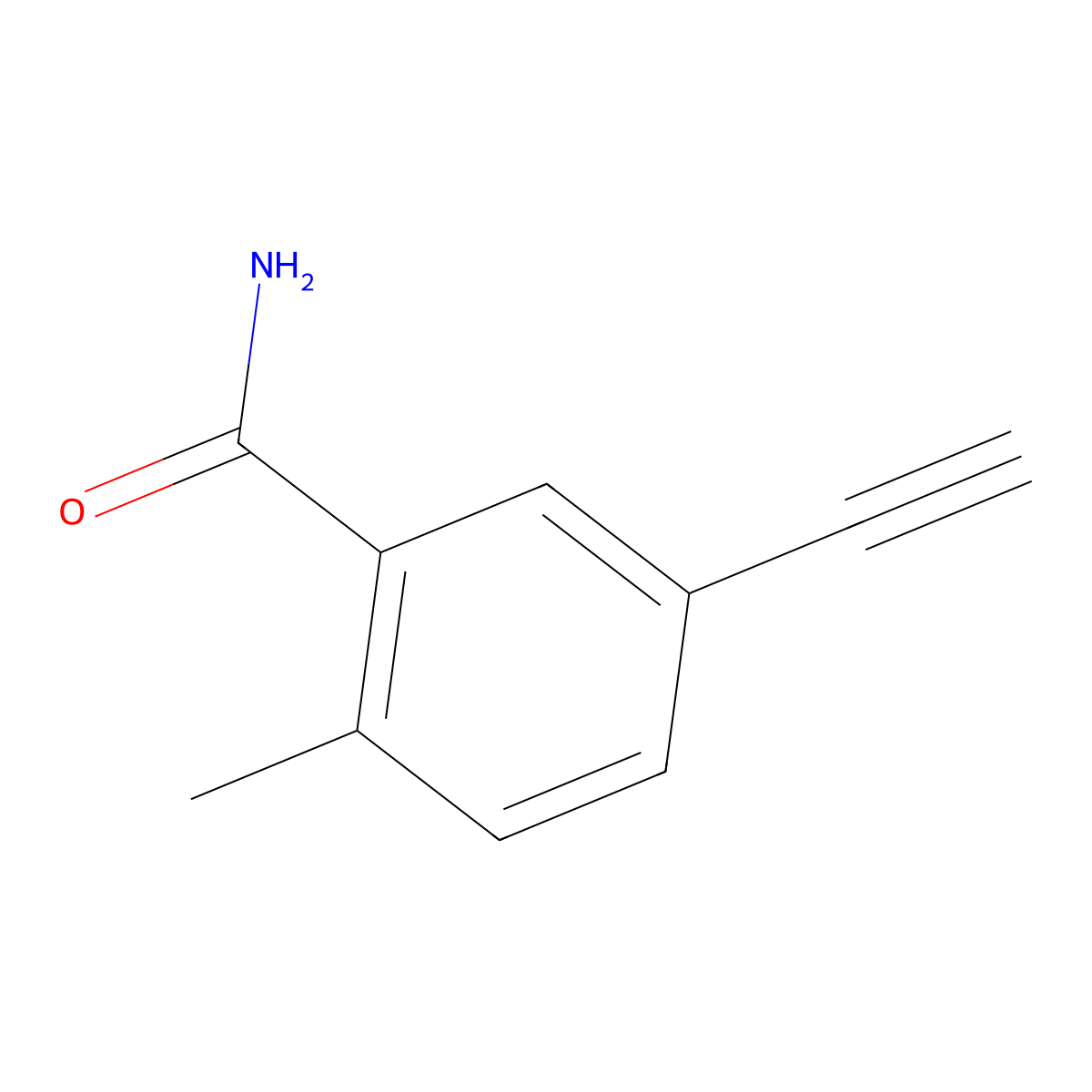 5-Ethynyl-2-methylbenzamide molecular structure, CAS 1393901-32-0