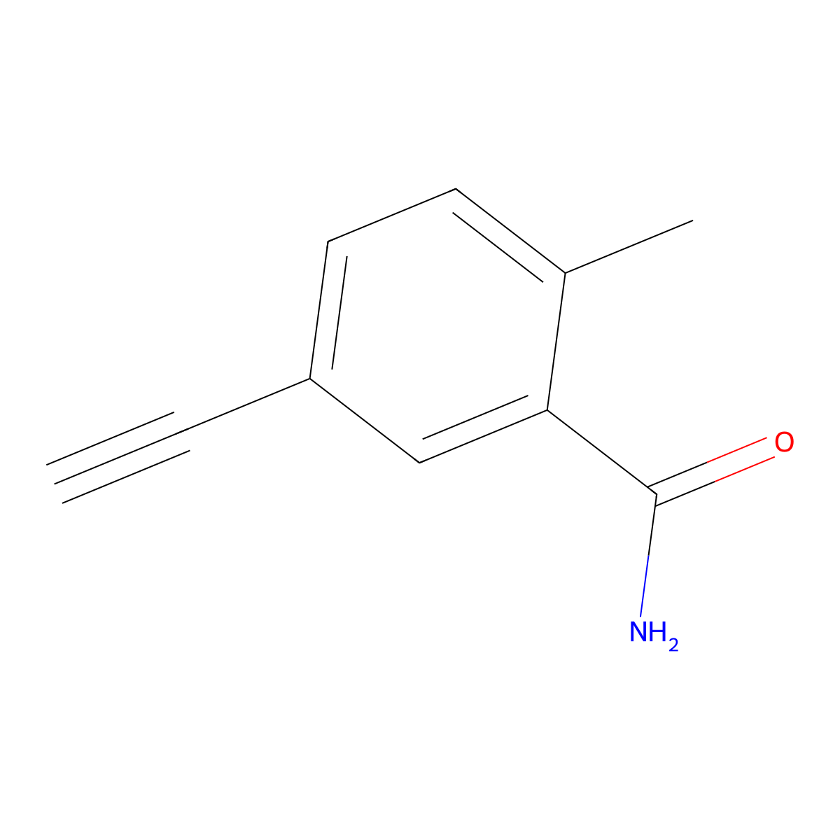 5-Ethynyl-2-methylbenzamide molecular structure, CAS 1393901-32-0