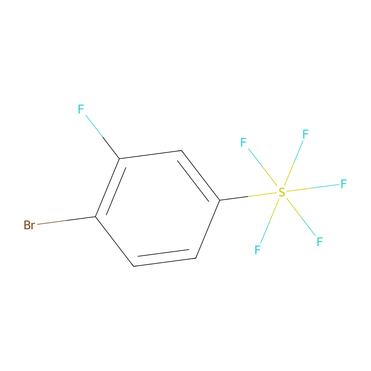 1-Bromo-2-fluoro-4-(pentafluoro-lambda6-sulfanyl)benzene molecular structure, CAS 1393913-13-7