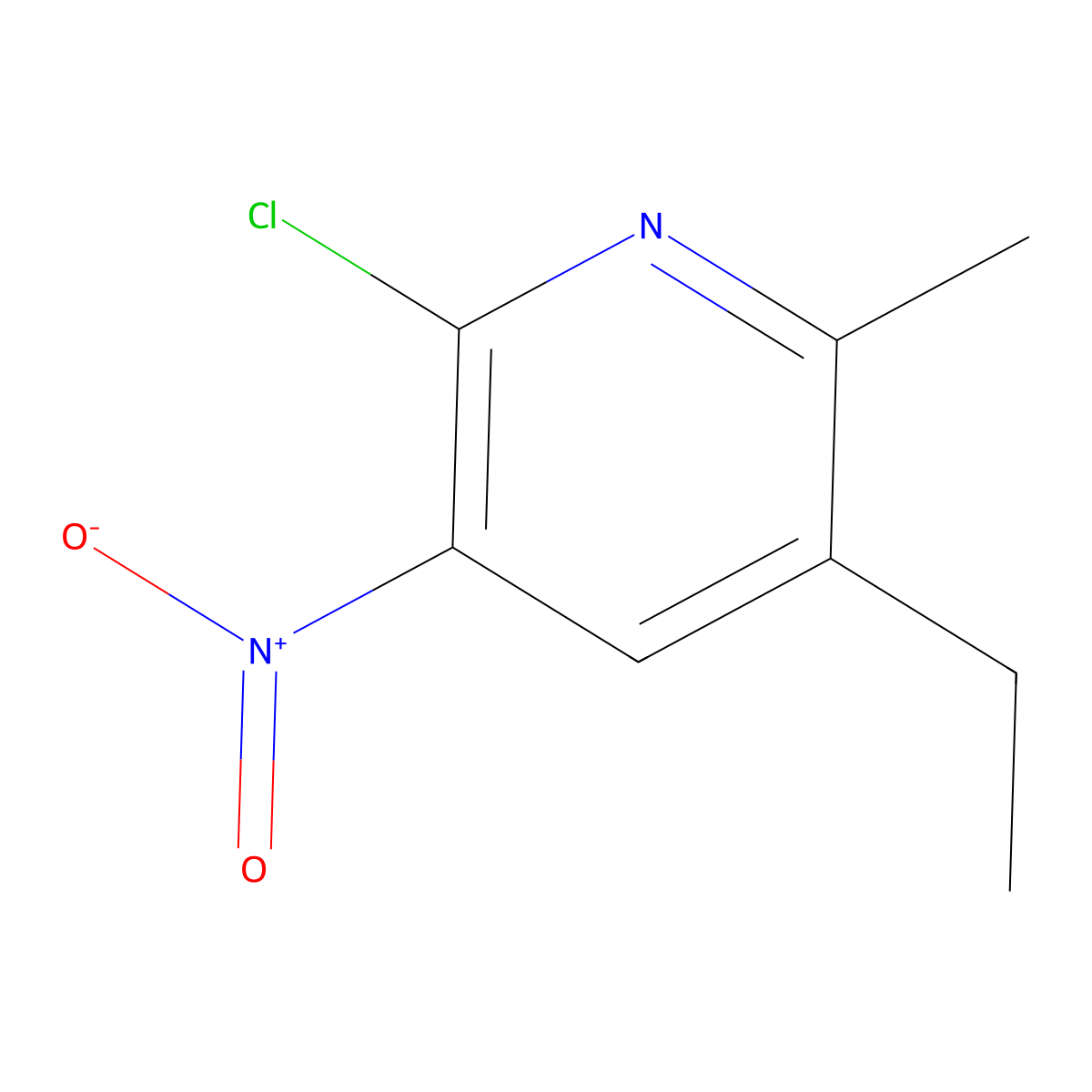 2-Chloro-5-ethyl-6-methyl-3-nitropyridine molecular structure, CAS 139393-95-6