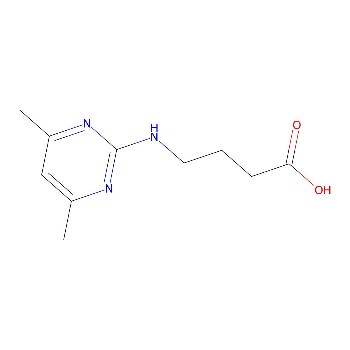 4-[(4,6-Dimethylpyrimidin-2-yl)amino]butanoic acid molecular structure, CAS 139399-51-2
