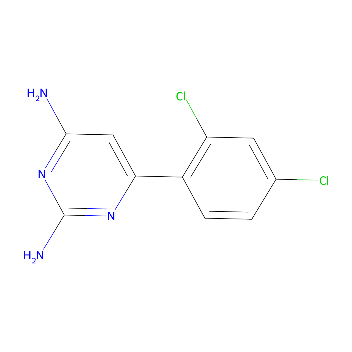 6-(2,4-Dichlorophenyl)pyrimidine-2,4-diamine molecular structure, CAS 139400-77-4