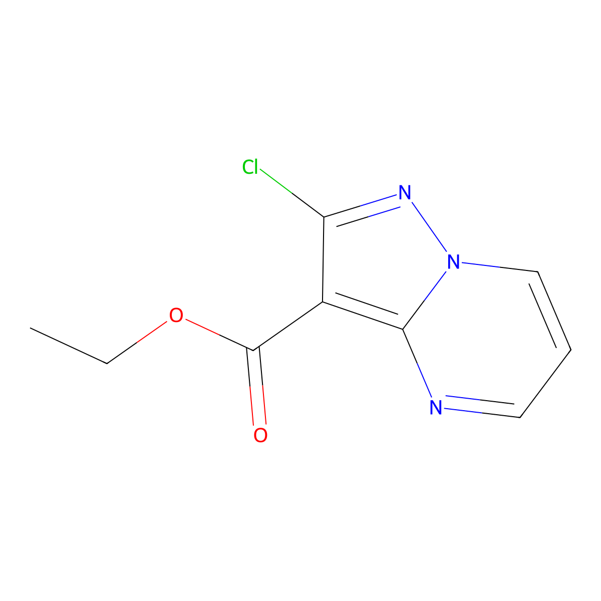 Ethyl 2-chloropyrazolo[1,5-a]pyrimidine-3-carboxylate molecular structure, CAS 1394003-65-6