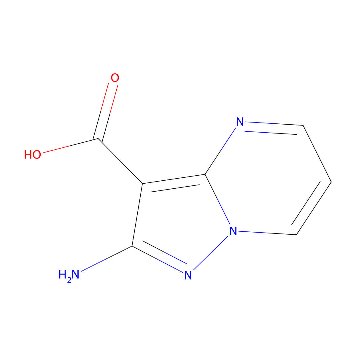 2-Aminopyrazolo[1,5-A]pyrimidine-3-carboxylic acid molecular structure, CAS 1394003-86-1