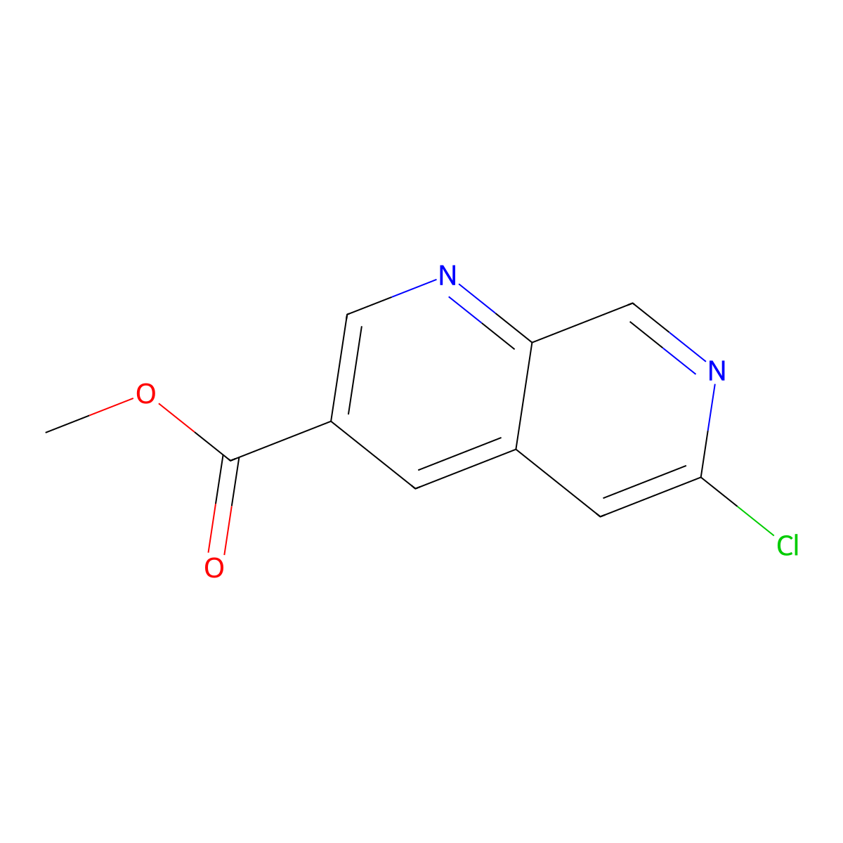 Methyl 6-chloro-1,7-naphthyridine-3-carboxylate molecular structure, CAS 1394003-89-4